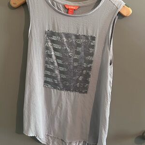 Joe Fresh Light Gray Sequin Muscle Tank